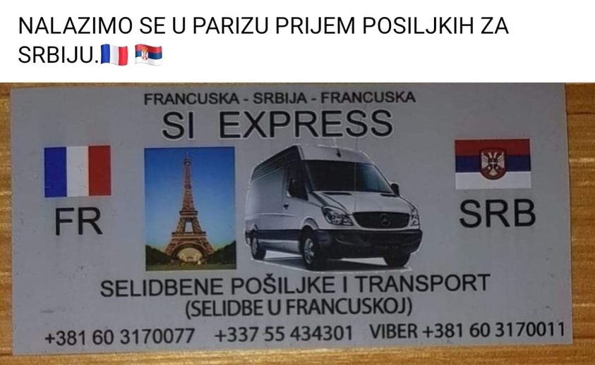Selidbe i transport, Francuska, Srbija – SI Express