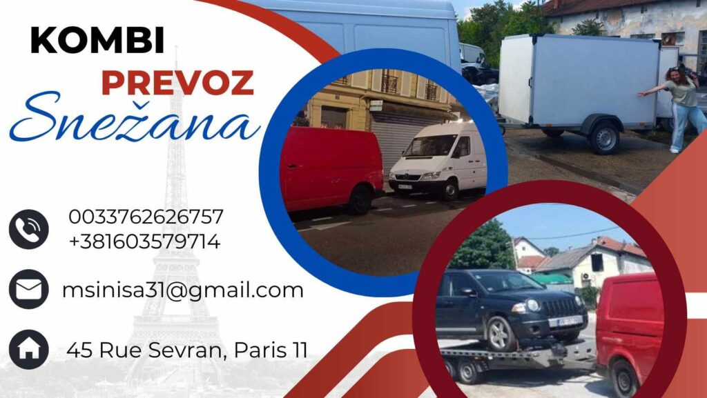 Kombi prevoz, Pariz, Francuska – Snežana