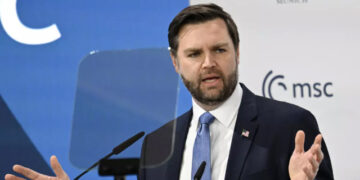 Potpredsednik SAD-a JD Vens održao je govor na 61 Minhenskoj bezbednosnoj konferenciji u južnoj Nemačkoj foto Tomas Kincl AFP