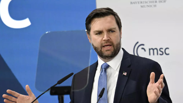 Potpredsednik SAD-a JD Vens održao je govor na 61 Minhenskoj bezbednosnoj konferenciji u južnoj Nemačkoj foto Tomas Kincl AFP